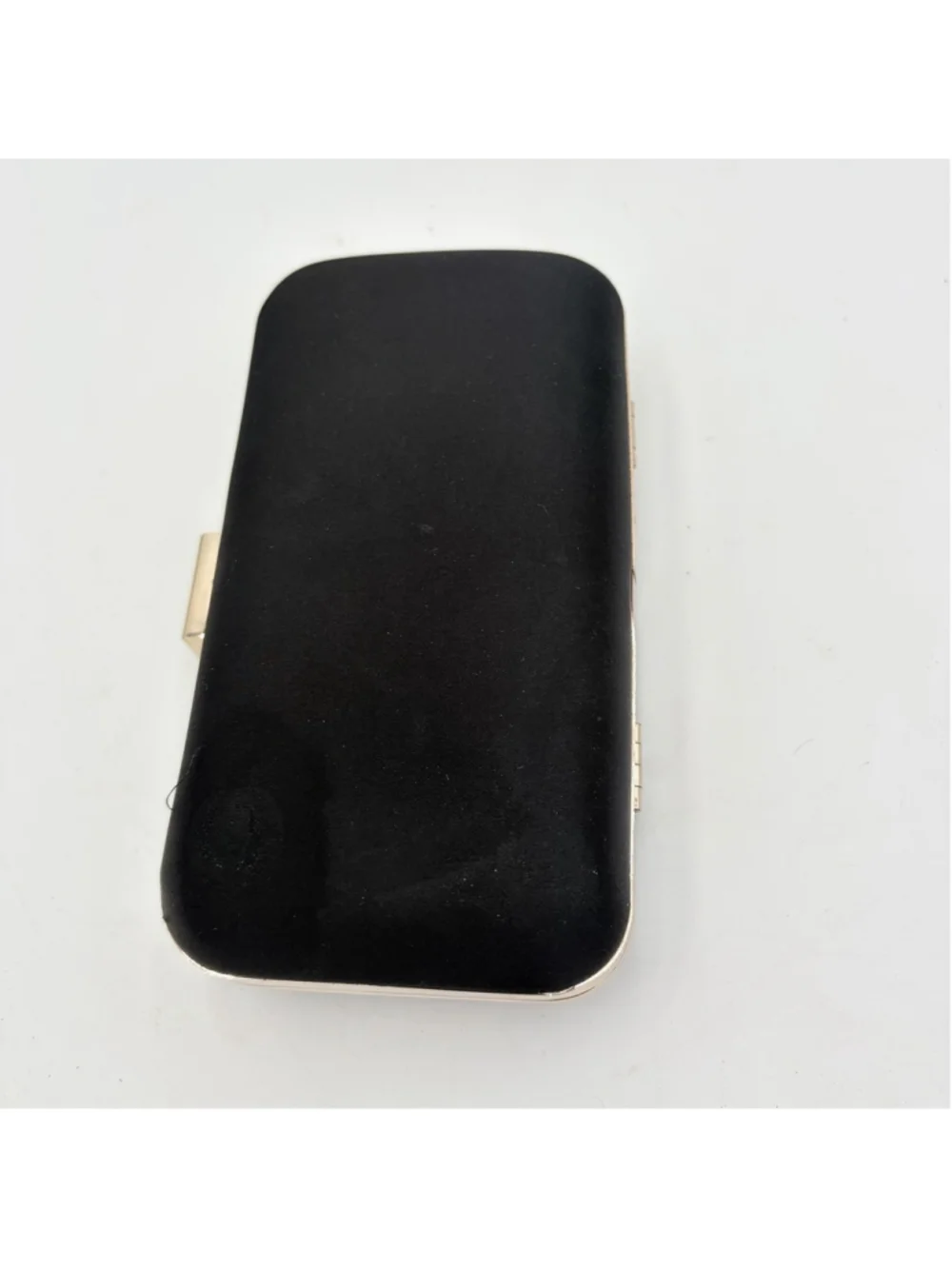 GIORGIO ARMANI PARFUMS Hard Case CLUTCH Black Gold Tone Evening Bag